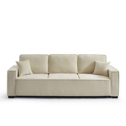 Canapé droit convertible GAVI 3 places tissu beige