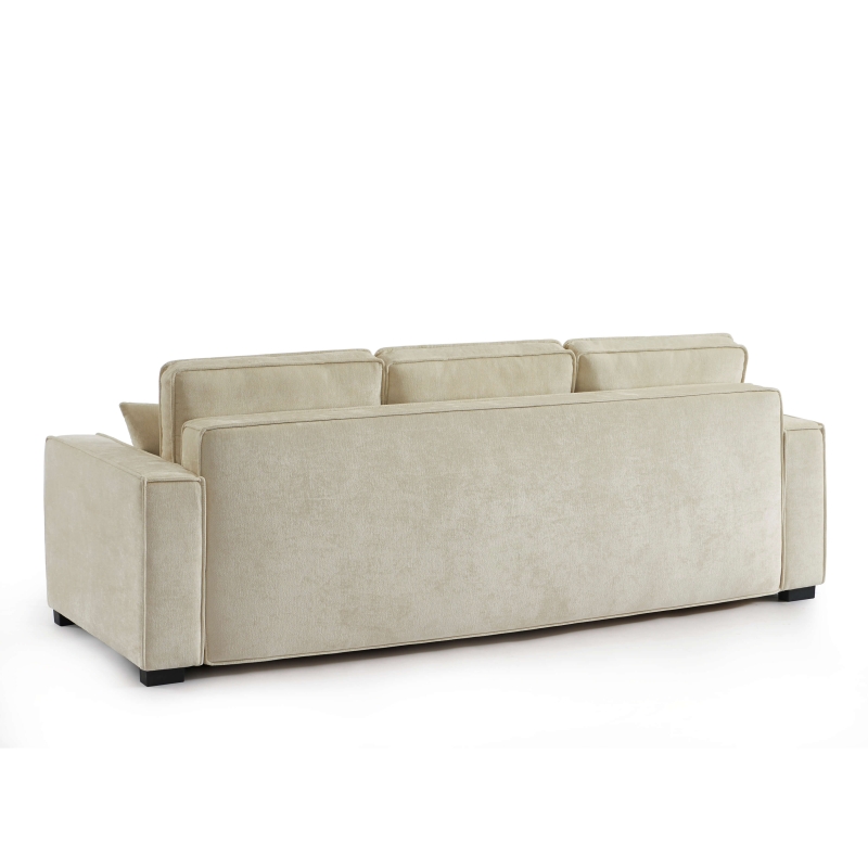 Canapé droit convertible GAVI 3 places tissu beige