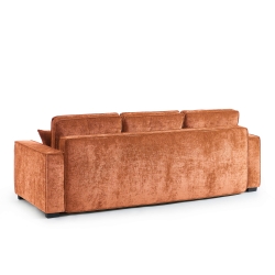 Canapé droit GAVI convertible tissu terracotta 3 places