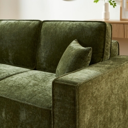 Canapé droit convertible GAVI 3 places tissu vert