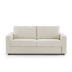 Canapé droit convertible express SOCCA 3 places tissu beige