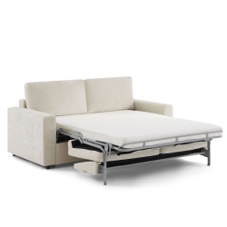 Canapé droit convertible express SOCCA 3 places tissu beige