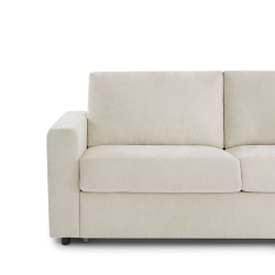 Canapé droit convertible express SOCCA 3 places tissu beige