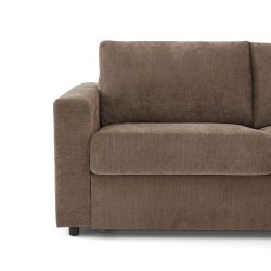 Canapé droit convertible express SOCCA 3 places tissu marron