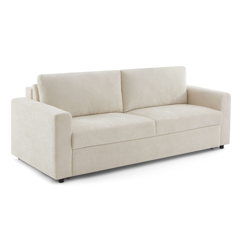 Canapé droit convertible express SOCCA 3-4 places tissu beige