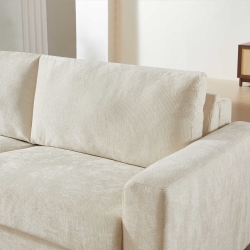 Canapé droit convertible express SOCCA 3-4 places tissu beige