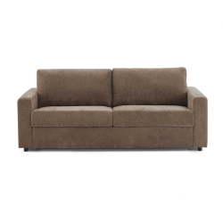 Canapé droit convertible express SOCCA 3-4 places tissu marron