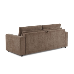 Canapé droit convertible express SOCCA 3-4 places tissu marron