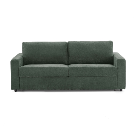 Canapé droit convertible express SOCCA 3-4 places tissu vert
