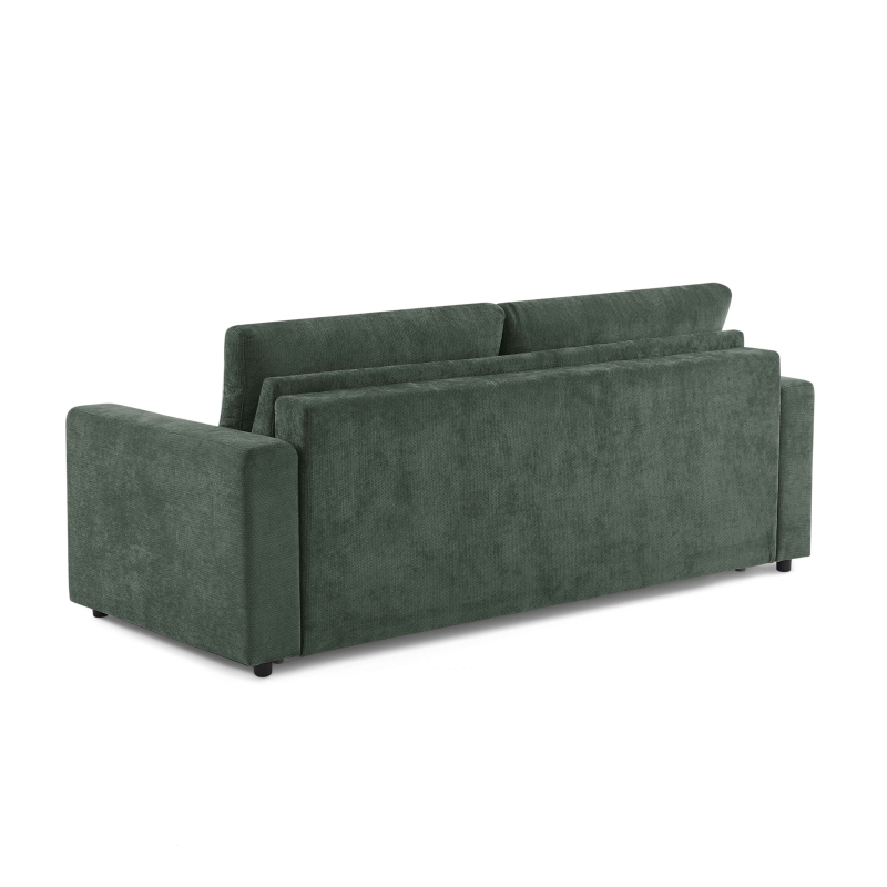 Canapé droit convertible express SOCCA 3-4 places tissu vert