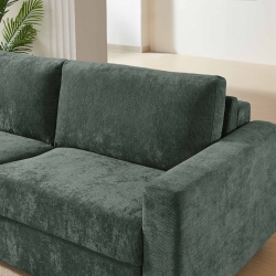 Canapé droit convertible express SOCCA 3-4 places tissu vert