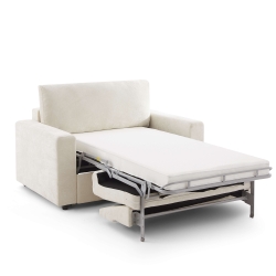 Canapé droit convertible express SOCCA 2 places tissu beige
