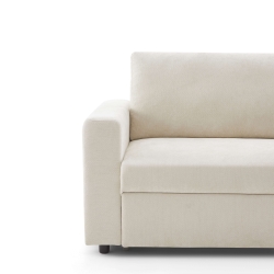 Canapé droit convertible express SOCCA 2 places tissu beige