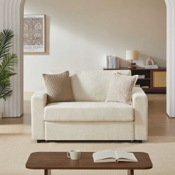 Canapé droit convertible express SOCCA 2 places tissu beige