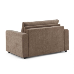 Canapé droit convertible express SOCCA 2 places tissu marron