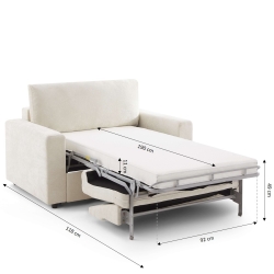 Canapé droit convertible express SOCCA 2 places tissu beige