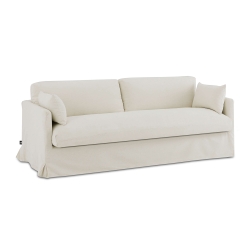 Canapé droit fixe déhoussable JATOBA 3 places tissu beige