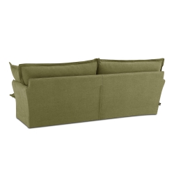 Canapé droit fixe déhoussable IROKO 3 places tissu vert
