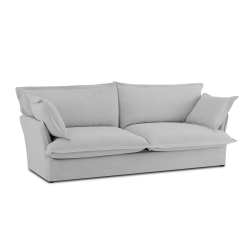 Canapé droit fixe déhoussable IROKO 3 places tissu gris