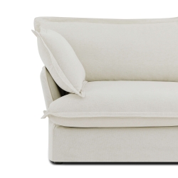 Canapé droit fixe déhoussable IROKO 3 places tissu beige