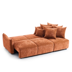 Canapé d'angle convertible et réversible 4 places OPALINE tissu terracotta