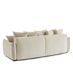 Canapé droit convertible OPALINE 3 places tissu beige