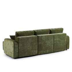 Canapé d'angle convertible et réversible LIVIO 4 places tissu vert