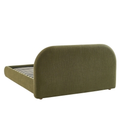 Lit coffre JELLY 160x200 tissu bouclette vert sommier inclus