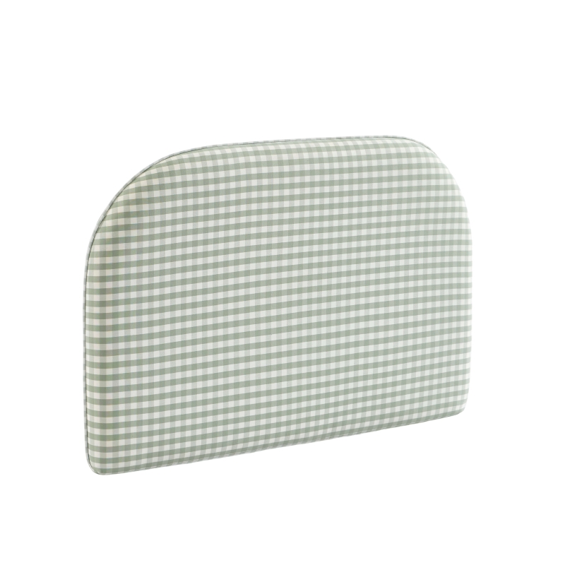 Tête de lit LOUISON tissu vichy vert et blanc 90 cm