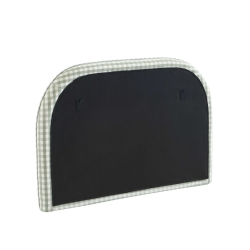 Tête de lit LOUISON tissu vichy vert et blanc 90 cm