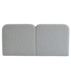 Tête de lit LOUISON tissu lin rayé blanc et bleu 160cm