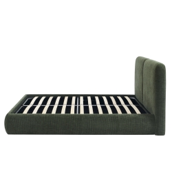 Lit coffre YOKA 160x200 velours côtelé vert sommier inclus