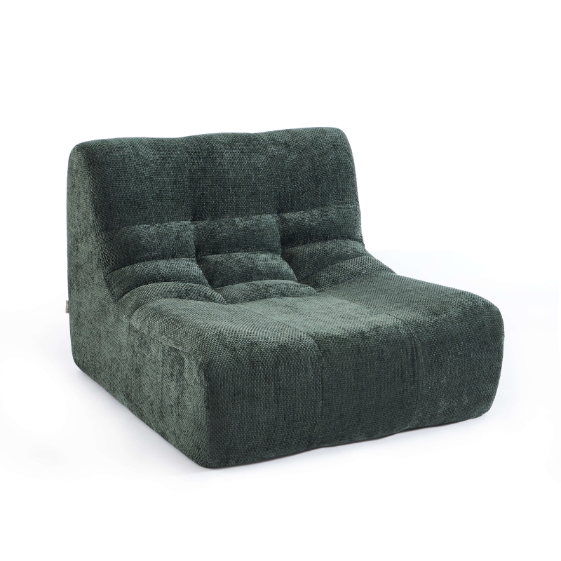 Chauffeuse JANIS modulable 1 place tissu chenille vert