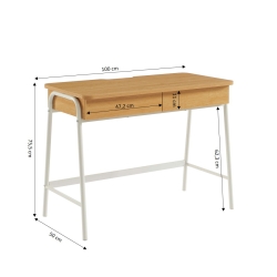 Bureau ESRA effet chêne et blanc 100cm