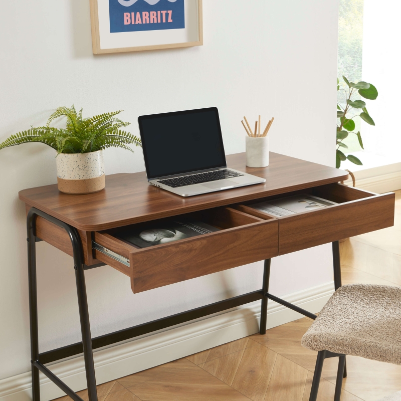 Bureau ESRA effet noyer et noir 100cm