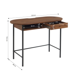 Bureau GAIA effet noyer et noir 110 cm