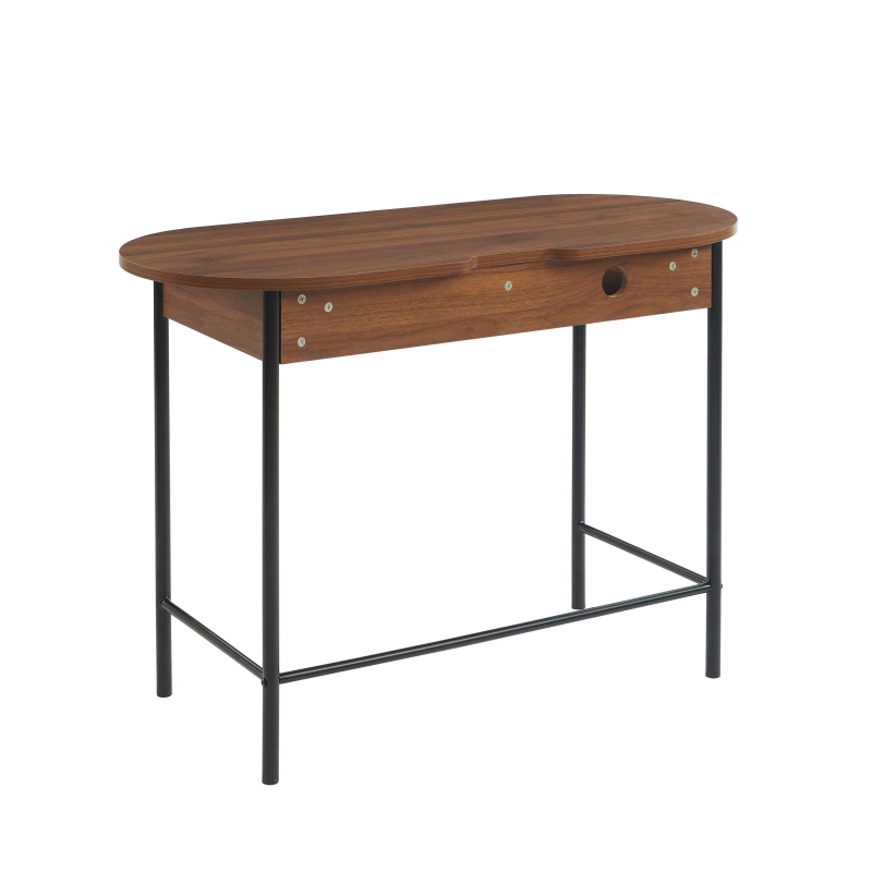 Bureau GAIA effet noyer et noir 110 cm