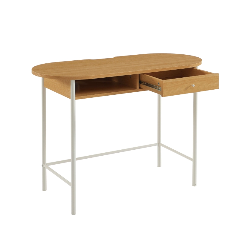 Bureau GAIA effet chêne et blanc 110 cm