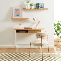 Bureau GAIA effet chêne et blanc 110 cm