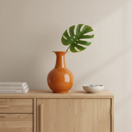 Vase KIM en zinc orange h38,5 cm