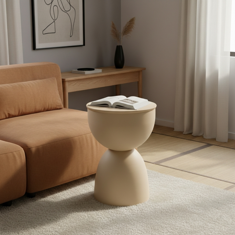 Table d'appoint LIM en zinc coloris sable