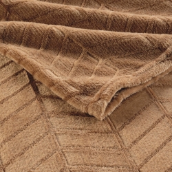 Plaid doux SAJY camel 180x220 cm