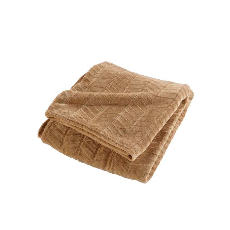 Plaid doux SAJY camel 180x220 cm