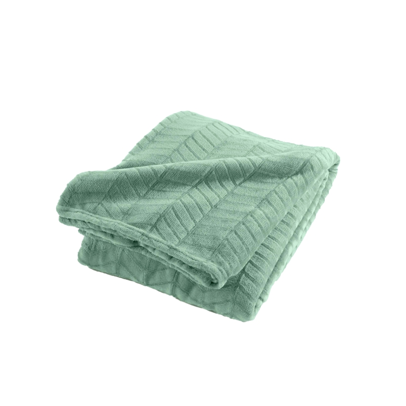 Plaid doux SAJY sauge 180x220 cm