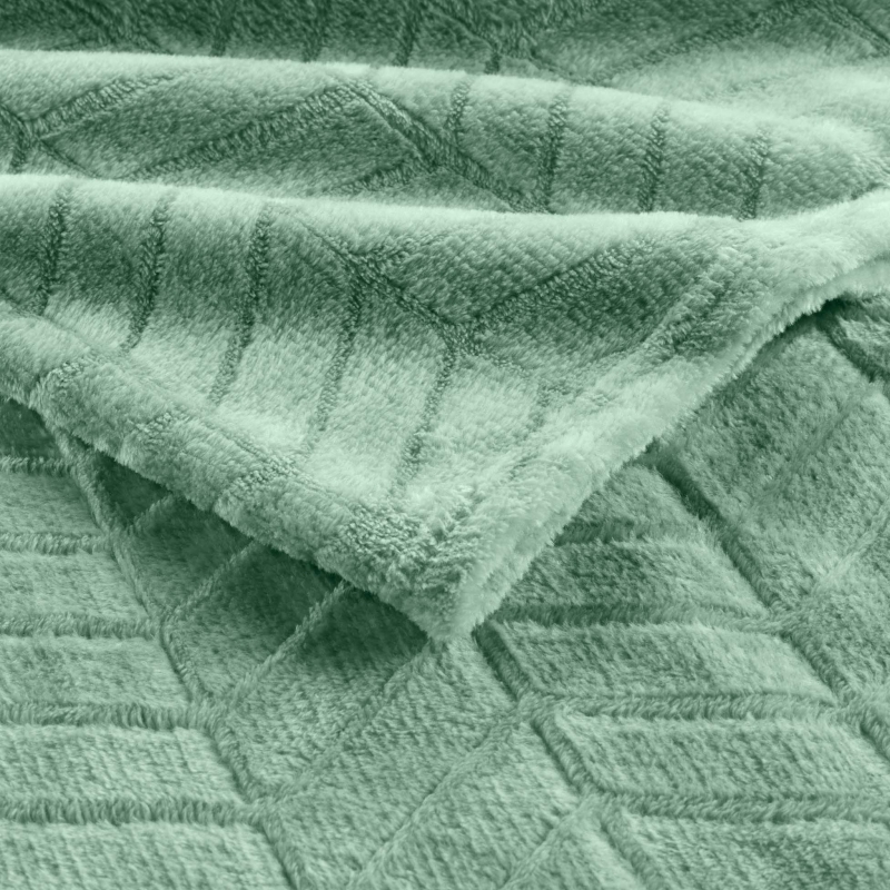 Plaid doux SAJY sauge 180x220 cm