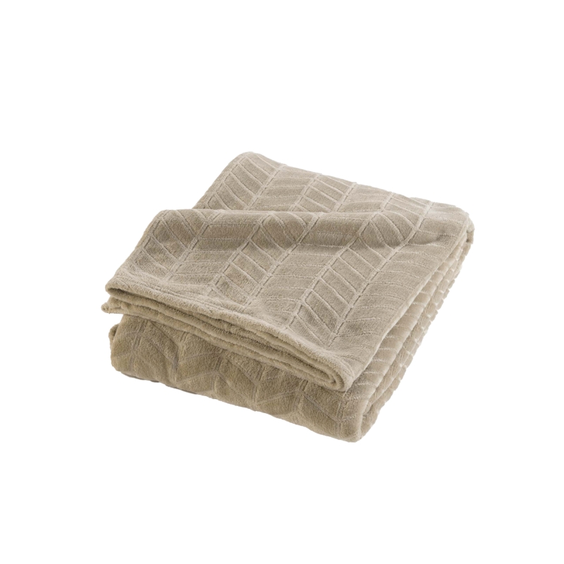 Plaid doux SAJY taupe 180x220 cm