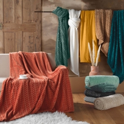 Plaid doux SAJY camel 180x220 cm