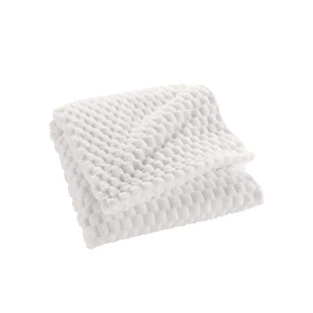 Plaid doux BOFY blanc 125x150 cm