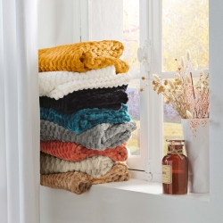 Plaid doux BOFY blanc 125x150 cm