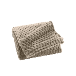 Plaid doux BOFY taupe 125x150 cm